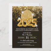 Oudejaarsfeest zwart en goud kaart (Voorkant)