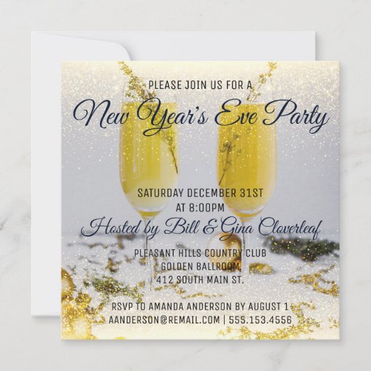 Oudejaarsuitnodiging Luxe Kaart (Voorkant)