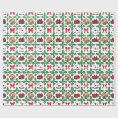 Oudekerststal Patchwork Foto Kerst Vakantie Cadeaupapier (Vlak)