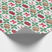 Oudekerststal Patchwork Foto Kerst Vakantie Cadeaupapier (Hoek)