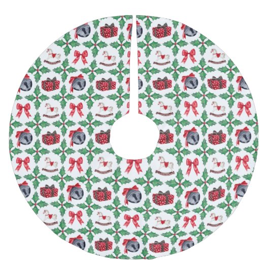 Oudekerststal Rozijnenpatchwork Kerstvakantie Kerstboom Rok (Voorkant)