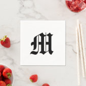 Oudengels monogram Initiaal Servet (Insitu)