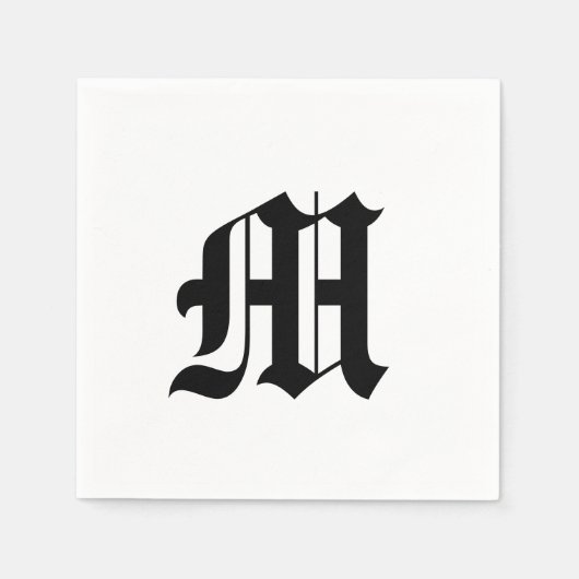 Oudengels monogram Initiaal Servet (Voorkant)
