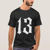 Oudengels nummer 13 of dertien t-shirt (Voorkant)