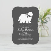 Oudengelse herdershond Baby shower neutraal Kaart (Staand voorkant)