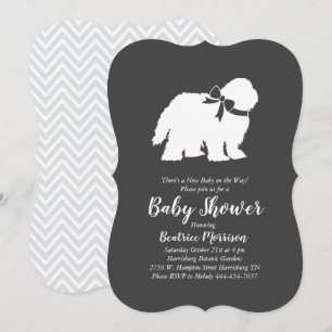 Oudengelse herdershond Baby shower neutraal Kaart
