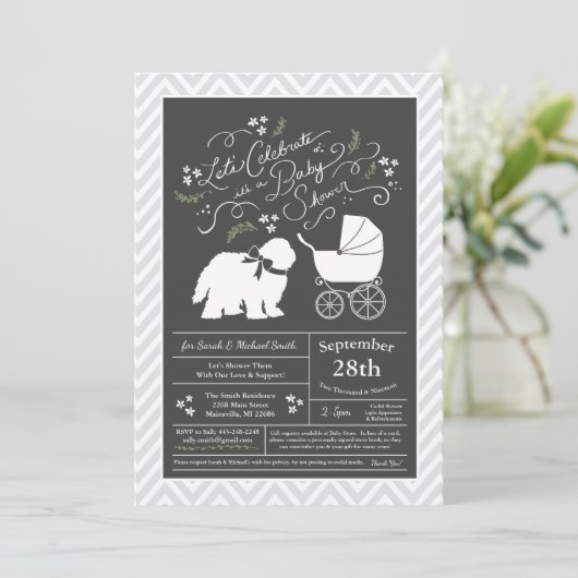 Oudengelse herdershond Baby shower neutraal Kaart (Staand voorkant)