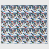 Oudengelse herdershond die rent in het Pet van Sno Cadeaupapier (Vlak)