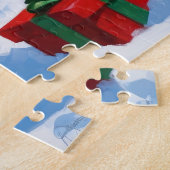 Oudengelse herdershond die rent in het Pet van Sno Legpuzzel (Zijkant)