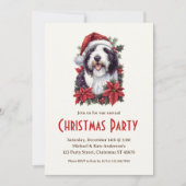 Oudengelse herdershond in kerstfeest Santa Hat Kaart (Voorkant)