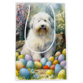 Oudengelse herdershond met paaseieren Vakantie Medium Cadeauzakje (Voorkant)