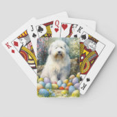 Oudengelse herdershond met paaseieren Vakantie Pokerkaarten (Achterkant)