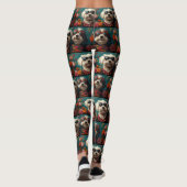 Oudengelse herdershond met Rozen Valentijnsdag Leggings (Achterkant)