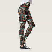 Oudengelse herdershond met Rozen Valentijnsdag Leggings (Rechts)