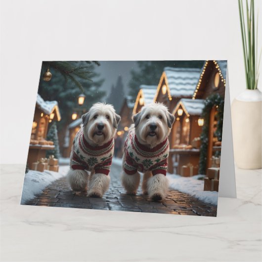 Oudengelse herdershonden Kerstmis Sneeuw Vakantie Kaart (Voorkant)