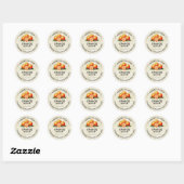 Oudeoranje saus bewerkbare sticker met datum (Vel)