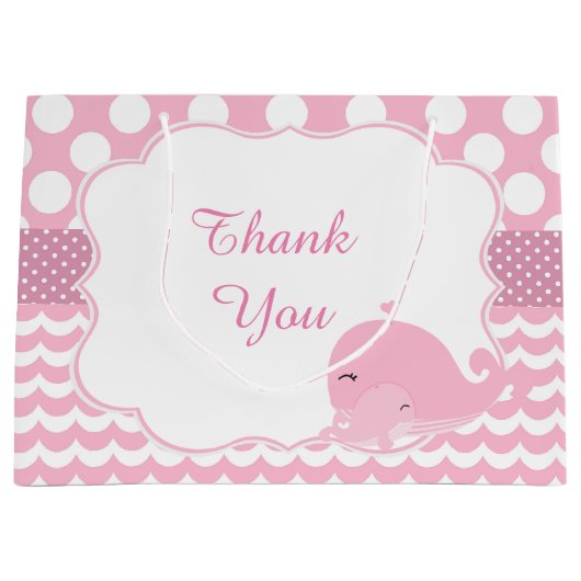 Ouder & Baby Walvis Roze Meisje Baby Dank u Groot Cadeauzakje (Voorkant)