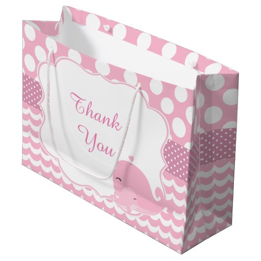 Ouder & Baby Walvis Roze Meisje Baby Dank u Groot Cadeauzakje (Voorkant Gekanteld)