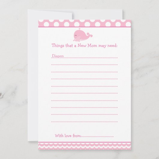 Ouder & Baby Whale advieslijst voor nieuwe moeders Kaart (Voorkant)