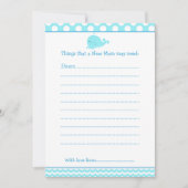 Ouder & Baby Whale advieslijst voor nieuwe moeders Kaart (Voorkant)