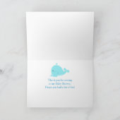 Ouder & Baby Whale Blue Boy Baby Dank je wel Bedankkaart (Binnen)