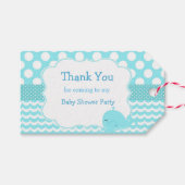 Ouder & Baby Whale Blue Boy Dank u Cadeau Label Cadeaulabel (Voorkant (Horizontaal))