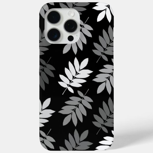 Ouder blad groot patroon zwart wit grijs Case-Mate iPhone case (Achterkant)