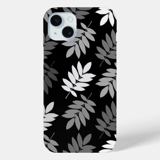Ouder blad Lg patroon Zwart Wit Grijs Case-Mate iPhone Case (Achterkant)