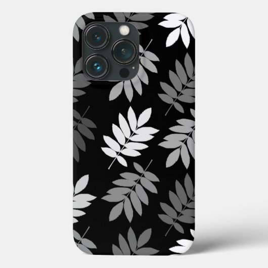 Ouder blad Lg Patroon Zwart Wit Grijs Case-Mate iPhone Case (Achterkant)