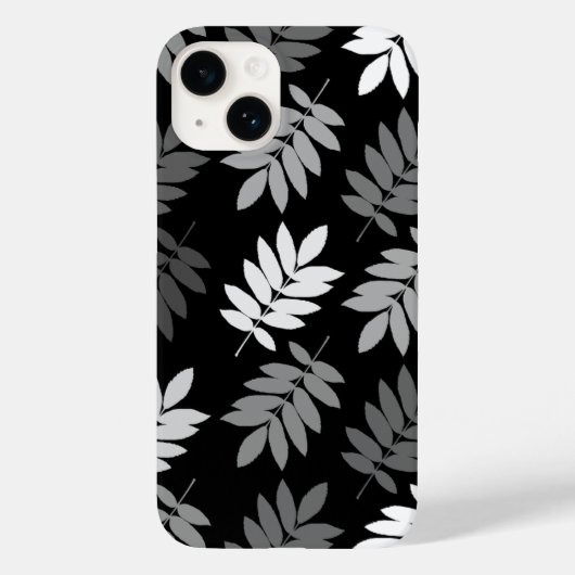 Ouder blad Lg patroon Zwart Wit Grijs Case-Mate iPhone Case (Achterkant)