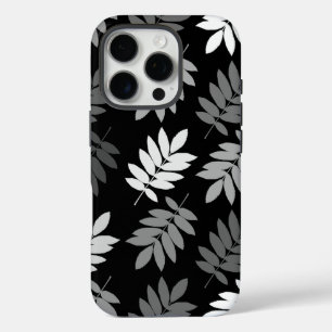 Ouder blad Lg patroon Zwart Wit Grijs iPhone 16 Pro Hoesje