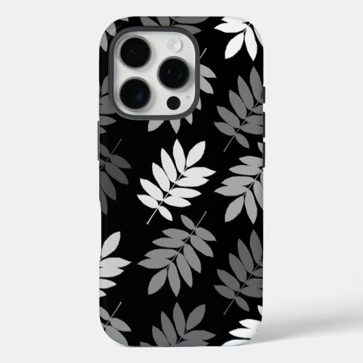 Ouder blad Lg patroon Zwart Wit Grijs Case-Mate iPhone Case (Achterkant)