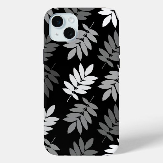 Ouder blad Lg patroon Zwart Wit Grijs Case-Mate iPhone Case (Achterkant)