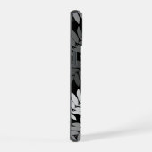 Ouder blad Lg patroon Zwart Wit Grijs iPhone 15 Case (Rechterkant)