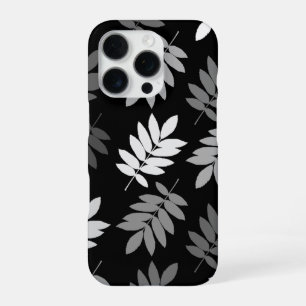 Ouder blad Lg patroon Zwart Wit Grijs iPhone 16 Pro Hoesje