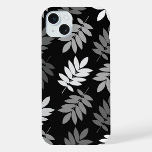 Ouder blad Lg patroon Zwart Wit Grijs iPhone 15 Plus Case