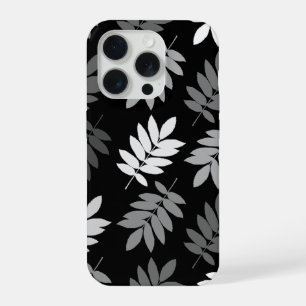 Ouder blad Lg patroon Zwart Wit Grijs iPhone 15 Pro Case