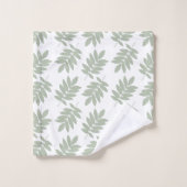 Ouder bladpatroon groen+wit bad handdoek (Wasdoekje)