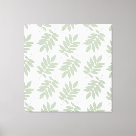Ouder bladpatroon groen+wit canvas afdruk (Voorkant)