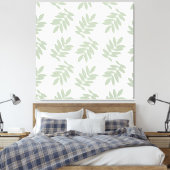 Ouder bladpatroon groen+wit canvas afdruk (Insitu (Slaapkamer))