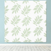 Ouder bladpatroon groen+wit canvas afdruk (Insitu (Houten vloer))