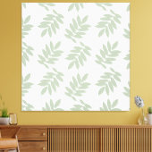 Ouder bladpatroon groen+wit canvas afdruk (Insitu (Woonkamer))