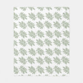 Ouder bladpatroon groen+wit fleece deken (Voorkant)