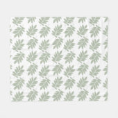 Ouder bladpatroon groen+wit fleece deken (Voorkant (Horizontaal))