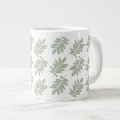 Ouder bladpatroon groen+wit grote koffiekop (Voorkant rechts)