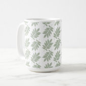 Ouder bladpatroon groen+wit koffiemok (Voorkant links)