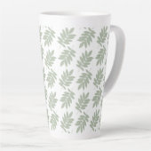 Ouder bladpatroon groen+wit latte mok (Rechterhoek)