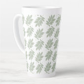 Ouder bladpatroon groen+wit latte mok (Linkerhoek)