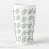 Ouder bladpatroon groen+wit latte mok (Voorkant)