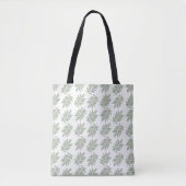 Ouder bladpatroon groen+wit tote bag (Voorkant)